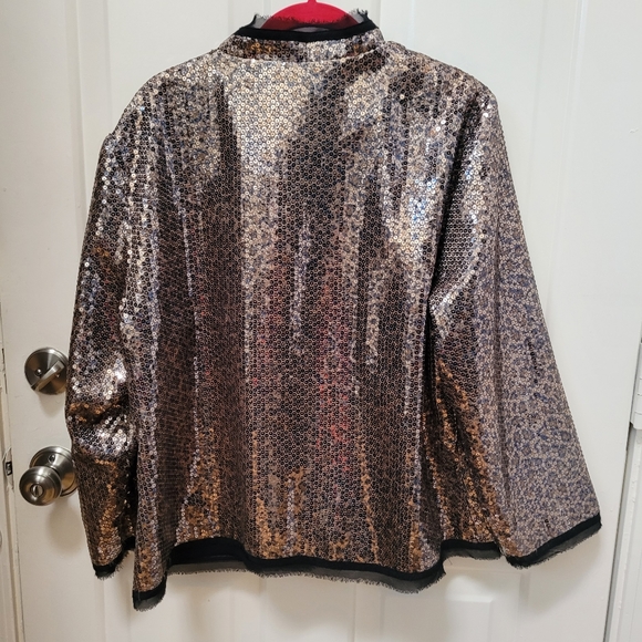 Chico's Sequined Open Blazer-Size 3 - Picture 5 of 7